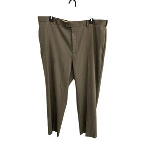 Savane Mens Tailored2U Comfort Waist Brown Dress Pants SZ 46x30 Workwear Classic